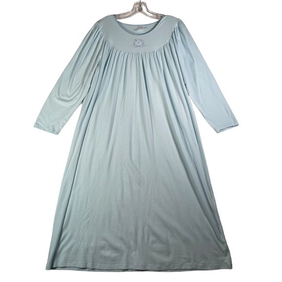 Calida Other - Calida Switzerland Womens Nightgown Size M Blue Long Sleeve Cotton 33346